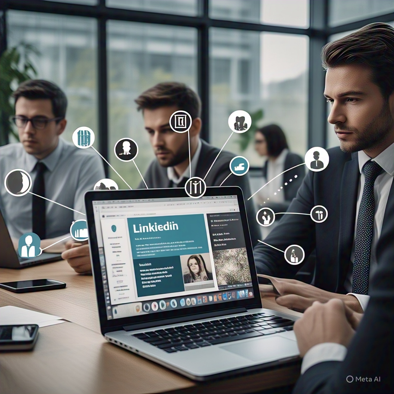 Professionals engaging with LinkedIn influencers and brand marketing in 2025