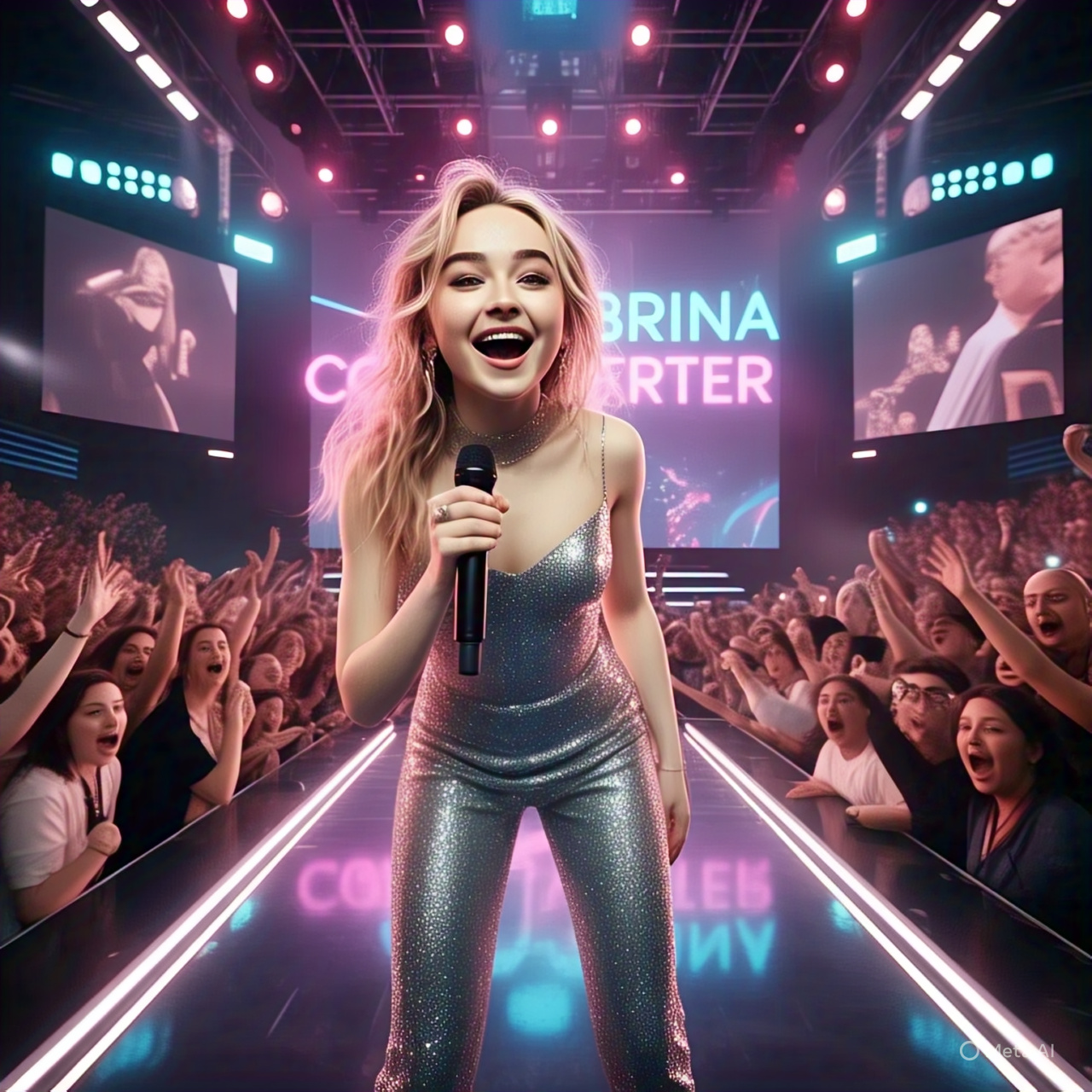 Sabrina Carpenter performing live in 2025, celebrated as America’s trending pop sensation.