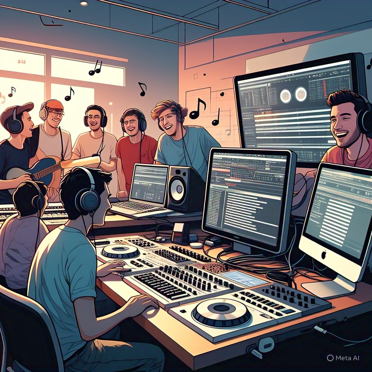 How AI Vocal Removers Are Transforming Music Creation in 2025: Tools, Tips, and Real-World Uses Young musicians collaborating in a bright, high-tech music studio using an AI vocal remover interface on a computer screen with DJ equipment and soundwave graphics.