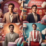 Jeremy Allen White and Jacob Elordi standing side by side on a vibrant red carpet in 2025, dressed in modern, stylish outfits that reflect their unique personalities and current fashion trends, with a lively Hollywood backdrop.
