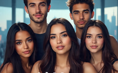 The Most Underrated American Celebrities Going Viral in 2025 Five diverse young American celebrities in trendy fashion posing backstage at a 2025 event, ready to become the next viral stars.